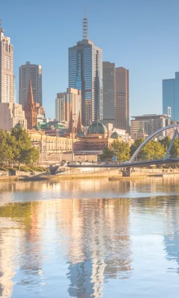 Melbourne Skyline and River